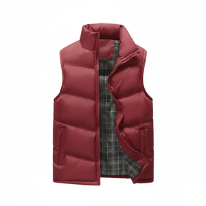 Chaqueta sin Mangas Acolchada para Hombre, Chaleco de Invierno Cálido y Aislado de Poliéster y Algodón con Cremallera, Marca Privada OEM, Chaqueta de Burbujas - Product Image 2