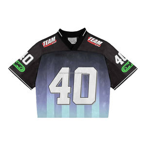 Camiseta de algodón ecológica de secado rápido transpirable con estampado personalizado para hombre, camiseta de malla de fútbol Retro Boxy, Camiseta holgada de talla grande Unisex - Product Image 1