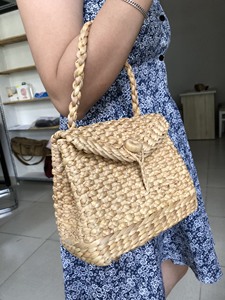 <b>Straw</b> Tote <b>Bag</b> Pretty <b>Woven</b> <b>Bag</b> for Girls - Can Mix With Many Outfits 99 GD VietNam - Product Image 5