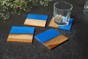 Nueva tendencia posavasos de madera y resina mejor color por mn exportaciones posavasos de nogal - Product Image 3