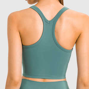 Quick Dry Women's Racerback Yoga Top with <b>Padded</b> Bra Multi-Color Athletic Sports Exercise Fitness Workout <b>Running</b> Top for Adults - Product Image 2