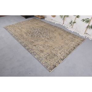 Alfombra Turca Clásica Vintage, Diseño de Retazos Beige Azul, 5,5X8,9 Pies, Área Grande, Piel de Lana, Látex para Pasillo, Espacio Rectangular - Product Image 2