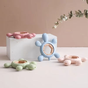 <span class=keywords><strong>Anneau</strong></span> <span class=keywords><strong>de</strong></span> <span class=keywords><strong>dentition</strong></span> en bois <span class=keywords><strong>de</strong></span> silicone à mâcher pour bébé <span class=keywords><strong>tortue</strong></span> <span class=keywords><strong>de</strong></span> dessin animé en gros - Product Image 2