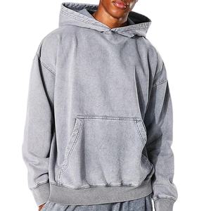 Nouveau élégant à la mode décontracté Vintage surdimensionné Boxy lâche goutte épaule hommes sweats à capuche personnalisé lavage à l'acide hommes sweats à capuche - Product Image 1