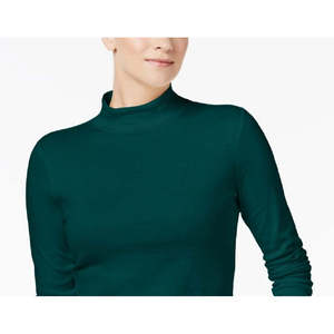 Maglia a Collo Alto in Cotone Verde da Donna Charter Club, Nuova Uscita, Taglia Media, Top in Maglia - Product Image 2