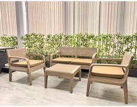 Design moderne, intérieur, extérieur, cuisine, salon, maison, jardin, patio, ensemble de meubles, table basse, ensemble de canapés en plastique