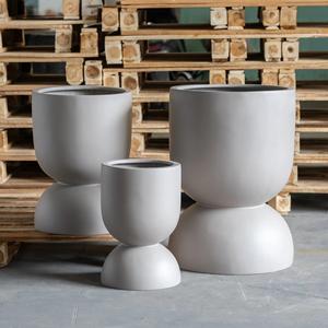 Bol ensemble de 3 tailles différentes intérieur nouveau modèle peinture vivant léger Pots de fleurs jardinières fibre ciment béton - Product Image 4