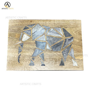 Boîte décorative de luxe faite à la main avec incrustation géométrique en os, artisanat naturel écologique, rectangle de 12x8x4 pouces, cadeau d'affaires - Product Image 4