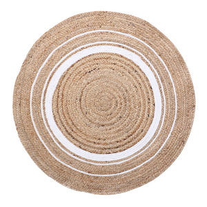 พรมผ้าแจ็คการ์ดปอกระเจาธรรมชาติเป็นมิตรกับสิ่งแวดล้อมงานปักด้วยมือลายแอบสแตรกต์สำหรับตกแต่งบ้านพรมที่ยั่งยืน - Product Image 1