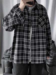 Chemise à carreaux mode pour hommes printemps et automne-Chemise à manches longues confortable - Product Image 4