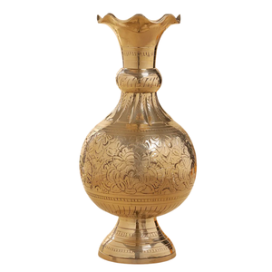 Jarrón de flores árabe vintage de latón de alta calidad, grabado con acabado pulido, para decoración del hogar y decoración de mesa. - Product Image 3