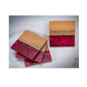 Superior Quality Wood And Resin <b>Coasters</b> With Gold Flakes Custom Square <b>Drink</b> <b>Coaster</b> Set For Home Decor Reasonable Price - Product Image 4