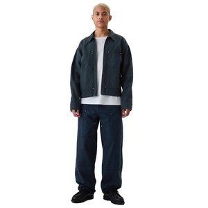 แจ็กเก็ตยีนส์ครอปของผู้ชายสไตล์วินเทจลำลองผ้าแคนวาสสีล้วนสำหรับฤดูใบไม้ร่วงขายส่งขนาดใหญ่พิเศษ - Product Image 2