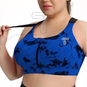 New Hot Sale Plus Size Women's Breathable Quick Dry Front Logo Medium Support <b>Backless</b> Yoga <b>Sports</b> <b>Bra</b> Spandex/Polyester Gym - Product Image 6
