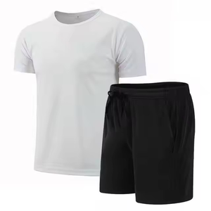 Vêtements-vendeur été hommes tenue deux pièces Shorts t-shirt rue décontracté 2 pièces pantalon t-shirt hommes ensembles - Product Image 3