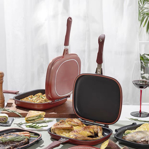 感应友好露营扁平烹饪气体不粘韩国烧烤双面烤盘 - Product Image 1