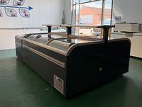 Congélateur îlot commercial 770L à température unique, refroidissement direct, sans givre, en alliage d'aluminium, pour supermarché, OEM ODM sur mesure