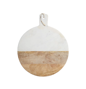 <b>2</b>-<b>Piece</b> Marble Acacia Wood Chopping Block <b>Set</b> <b>White</b> Cheese Board Cutting Boards Kitchen Accessories for Wooden Chopping Board - Product Image 3