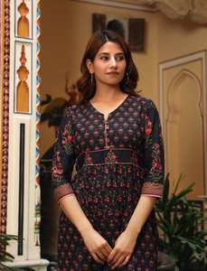 ชุดเดรสมิราณาทำมือ ผ้าฝ้ายพิมพ์ลายบล็อกด้วยมือ สไตล์โบฮีเมียน ชุดลำลองสำหรับวันหยุด ฤดูใบไม้ผลิ ฤดูร้อน ชุดเดรสผู้หญิง - Product Image 5