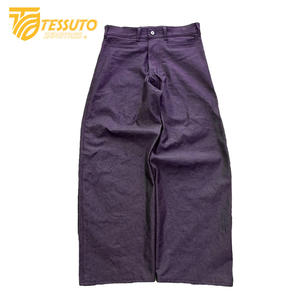 Lisière vintage personnalisée pour hommes pour pantalon en denim brut 100% coton Indigo bleu foncé poids lourd jambe large baggy droit contraste plat - Product Image 5