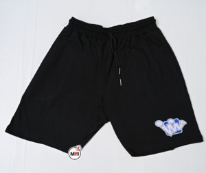 Pantalones cortos informales de nueva marca para hombre, de secado rápido y transpirables, color negro único con bordado de apliques cortos, hechos a medida - Product Image 1