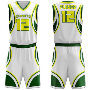 Ensemble de shorts de maillot de basket-ball d'équipe, uniformes personnalisés par sublimation, vente en gros pour les équipes scolaires, les clubs, les sports, les uniformes de basket-ball - Product Image 3