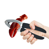 Casse-noix multifonction en métal chromé robuste avec poignée TPR, noir, 16,5 cm