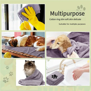Toalla de Microfibra Personalizada al por Mayor para Baño de Patas de Perro, Suave, Absorbente, Sin Pelusas, de Secado Rápido, Material de Fibra para Limpieza de Perros - Product Image 2