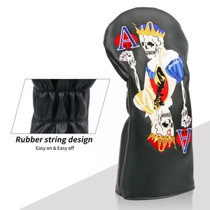 Housse de tête de club de golf personnalisée en broderie, housse de tête de club de golf en cuir, housse de tête de club de golf hybride pour driver, fairway wood - Product Image 2