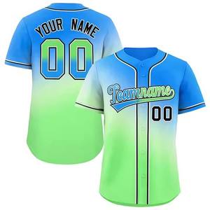 Maillot de baseball pour hommes, uniforme sportif, couleur dégradée, imprimé numérique, respirant, chemise vierge, sublimation cousue, vente chaude - Product Image 5