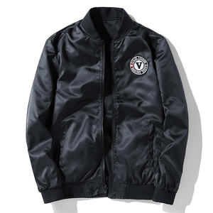 Chaqueta bomber de béisbol de manga de cuero personalizada, chaqueta bomber de talla grande para hombre, chaquetas de invierno informales para hombre - Product Image 4