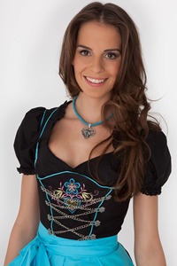 Vestido Dirndl de mujer de estilo bávaro de alta calidad, patrón único, ropa informal tejida sólida para Oktoberfest, precio OEM - Product Image 3