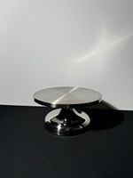 Support à gâteau en métal, finition miroir, aluminium élégant, structure robuste, couleur et taille personnalisables, emballage en sac OPP, gâteau de fête luxueux