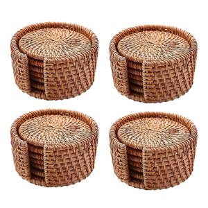 Eco-Friendly Handmade Jute <b>Rattan</b> Coasters Brown Wicker Insulated Heat Woven <b>Placemats</b> Mats & Pads for Dining & Drinking - Product Image 3