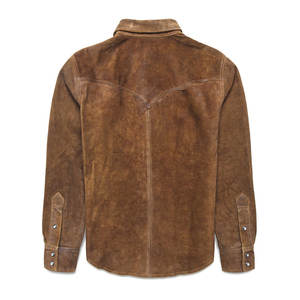 เสื้อเชิ้ตหนังกลับผู้ชาย ผลิตจากโรงงาน แบบ OEM สั่งทำพิเศษ ติดกระดุมแบบแฮนด์เมด สไตล์ลำลอง สตรีทแฟชั่น ระบายอากาศได้ดี ไม่หดตัว ซับในนุ่ม รุ่น ROYAL - Product Image 2