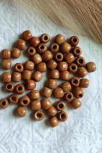 <b>Wooden</b> Beads 100pcs 16 17 mm Custom Shape & Colored Wood Beads Shaped and Sized Hand <b>Crafted</b> Indian Product - Product Image 5