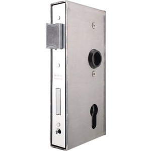 Cerradura de caja DIN izquierda/derecha 300301P BEVER con distancia entre ejes de 55 mm y grosor de tubo de 30 mm para cercas, celosías y puertas - Product Image 1