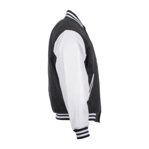 แจ็คเก็ตเบสบอลสำหรับผู้ชายเสื้อแจ็กเก็ตผ้าขนแกะบอมเบอร์คอลลาจพิมพ์โลโก้ตามสั่ง - Product Image 4