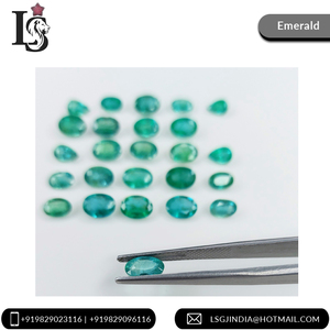 Fine qualité 100% naturel vert zambien émeraude calibré 6x4 5x7 forme ovale pierre précieuse en vrac pour bijoux bagues collier - Product Image 3