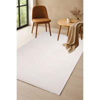Tapis Akra blanc moderne en acrylique à poils ras, résistant à la décoloration, en tricot, lavable, tissé 6 mm, antidérapant, fabriqué en Turquie, taille personnalisée, ODM, marque privée