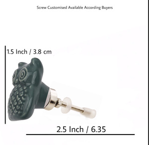 Vente chaude gris foncé hibou boutons en céramique Design industriel Style tiroir armoire poignée tire pour cuisine armoire commode-CK 558 - Product Image 3