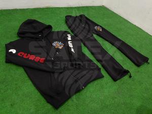 Men's Vintage Distressed 100% Cotton Solid Lightweight Tracksuit Hoodie and Pants <b>Set</b> Streetwear Hip Hop Two-Piece Outfit - Product Image 3