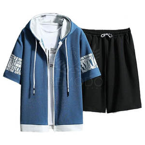 Logo personnalisé Hoodies Short Set Respirant Prix de gros Hommes Hoodies Short Set - Product Image 1