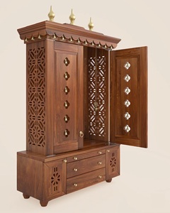Large Wooden Pooja <b>Mandir</b> Handmade Temple Cabinet Traditional Indian Prayer Unit For Home Hotel Living Room KA1014 - Product Image 4