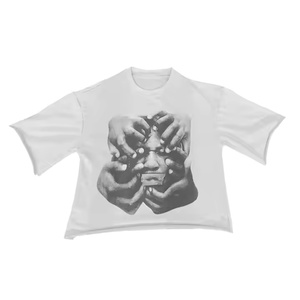 Logo personnalisé éponge française poids lourd coupe et couture Vintage délavé à l'acide T-shirt imprimé graphique T-shirt court pour hommes - Product Image 4