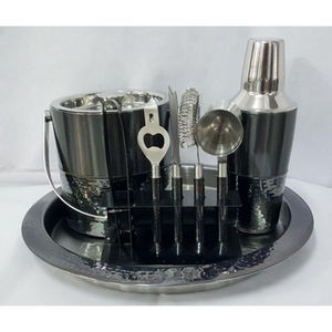 Ensemble de bar en bois et en acier inoxydable de la meilleure qualité Forme personnalisée Design unique Idéal pour les mariages et les événements Fabriqué en Inde - Product Image 1