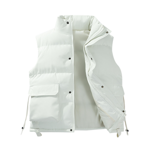 Logotipo personalizado invierno cálido costura chaleco hombres más terciopelo a prueba de viento impermeable cremallera bolsillo casual moda algodón chaleco - Product Image 2