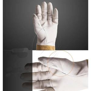 Guantes de trabajo de soldadura TIG soldador suave sensible 34 Cm(13) Arco de piel de cabra puño de cuero de vaca CE guantes de cuero de alta calidad de Pakistán - Product Image 4