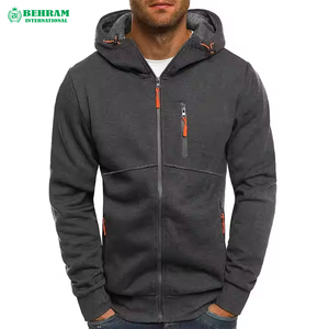 Unisex Boxy Fleece French Terry Sweatshirt Zipper Hoodie 100% Cotton Pure Color <b>Neutral</b> Dropped Shoulders Heavy Weight Quick Dry - Product Image 4