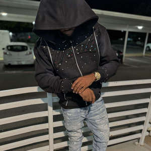 Custom Men <b>hoodie</b> Luxury Shining Gemstone Oversized Rhinestone <b>Zip</b> <b>up</b> <b>Hoodie</b> Acid Wash <b>Vintage</b> Streetwear Zipped <b>Hoodie</b> - Product Image 5